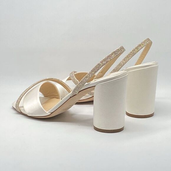 Jimmy Choo Plum Satin & Glitter Slingback Sandals size 39 - Picture 9 of 13